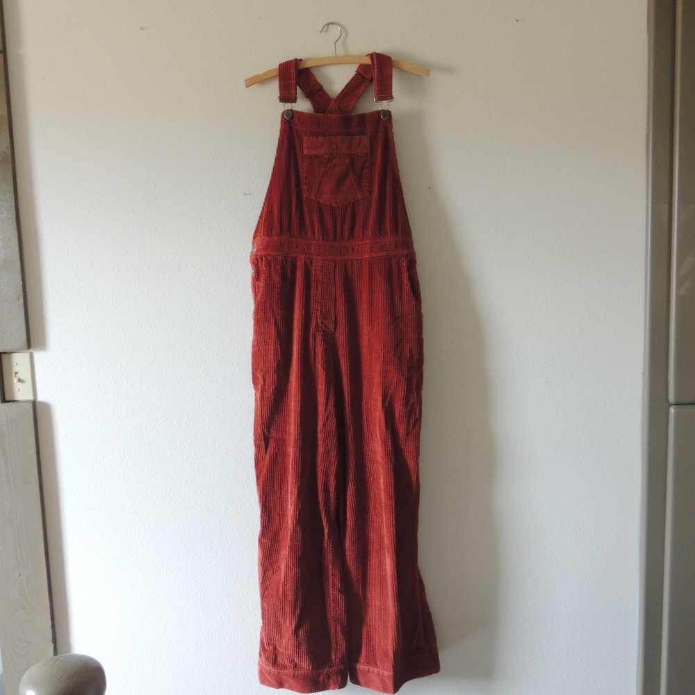 Orange Corduroy Overalls